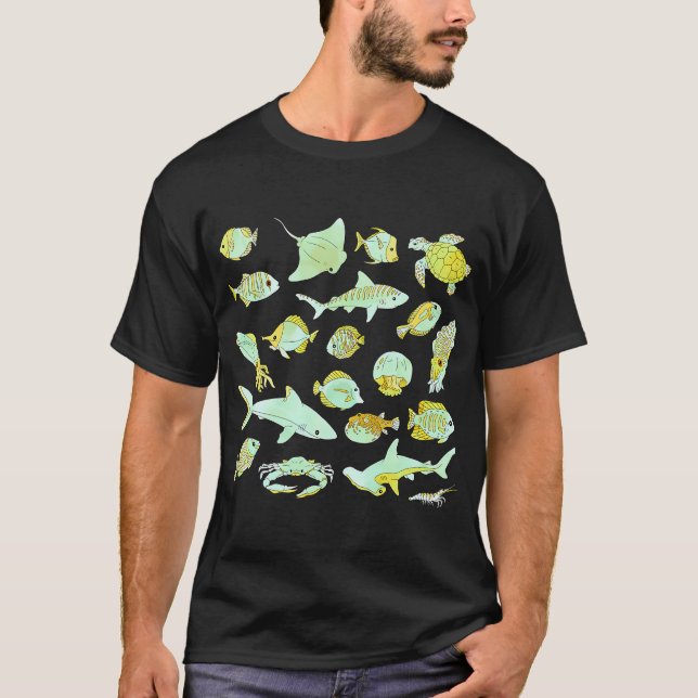 T-shirt Poisson aquarelle jaune (Devant)