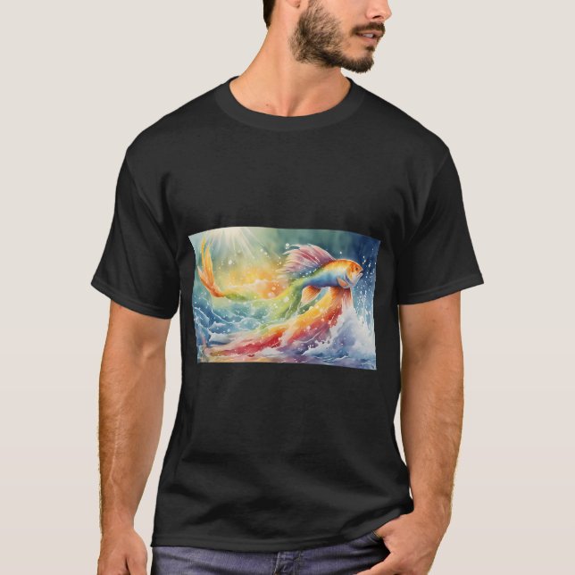 T-shirt Poisson Arc-en-ciel Splash (Devant)