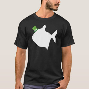 T-shirt Poisson argenté Leprechaun Irlandais St Patrick Da