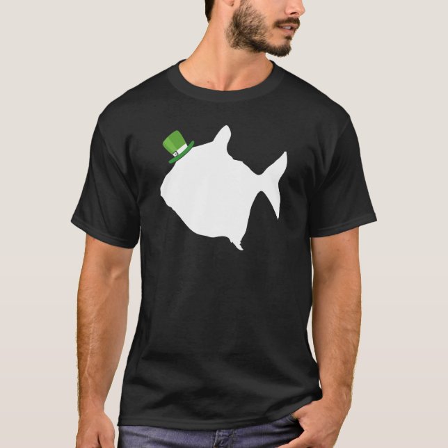 T-shirt Poisson argenté Leprechaun Irlandais St Patrick Da (Devant)