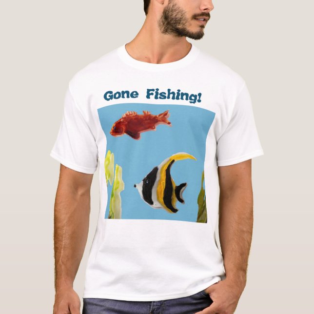 T-shirt Poisson Art bleu mer (Devant)