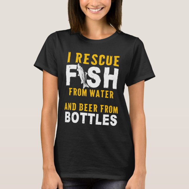 T-shirt Poisson Avant Eau Et Bière Devant Bouteilles Écono (Devant)