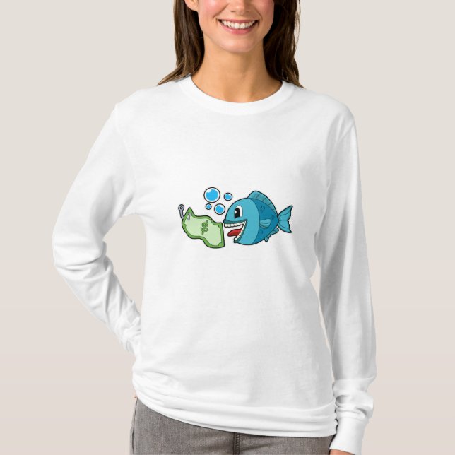 T-shirt Poisson avec billet de banque (Devant)