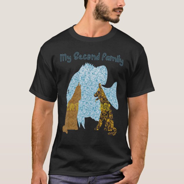 T-shirt Poisson Avec Chien Et Chat (Devant)