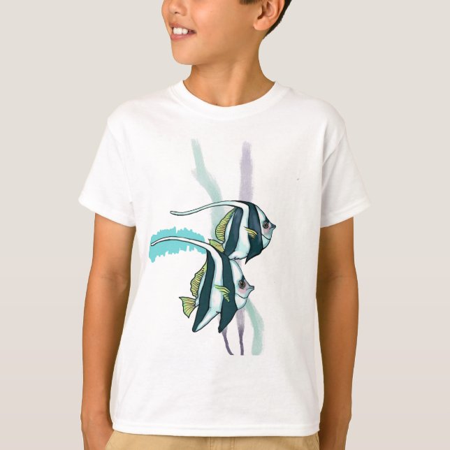 T-shirt Poisson-banc, Poisson rayé Sous L'Eau Nautique (Devant)