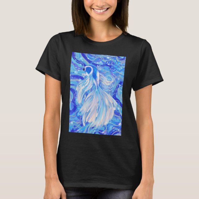 T-shirt Poisson bêta bleu mythique (Devant)