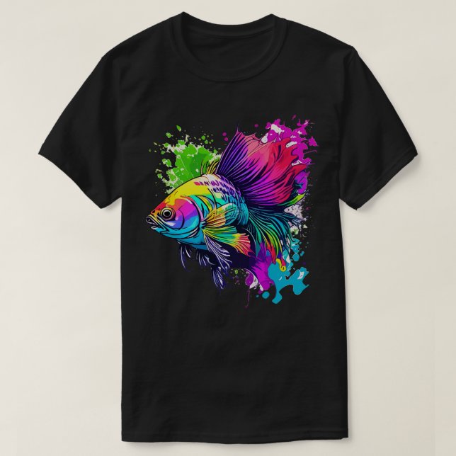 T-shirt Poisson béta coloré (Design devant)