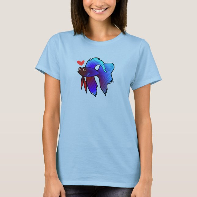 T-shirt Poisson Betta / Combattant du Siam Amour (Devant)