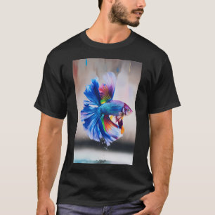 T-shirt Poisson Betta - Poisson Tropical Teintes Pastel Co