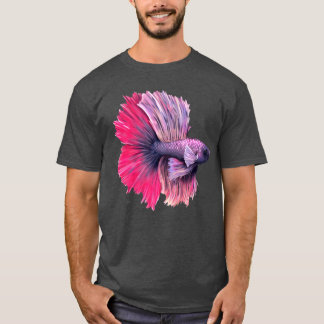 T-shirt Poisson Betta violet et rose