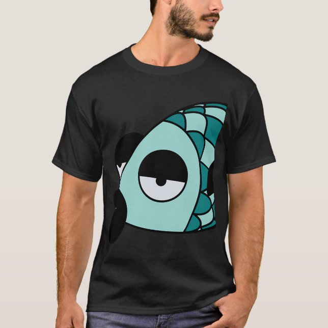 T-SHIRT POISSON BLEU PARESSEUX (Devant)