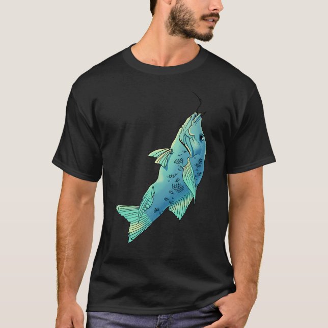 T-shirt Poisson bleu, poisson (Devant)