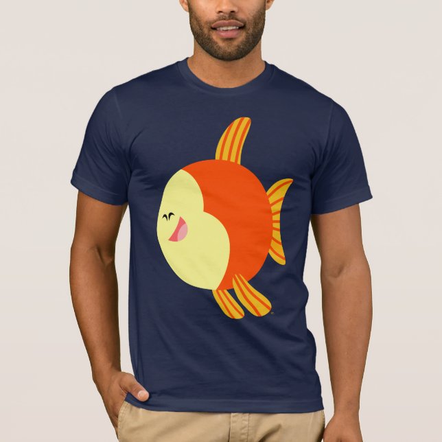T-shirt poisson caricature mignonne et moelleuse (Devant)