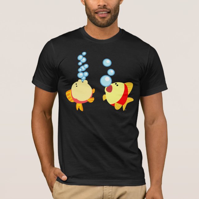 T-shirt Poisson Cartoon à bulles mignonnes (Devant)