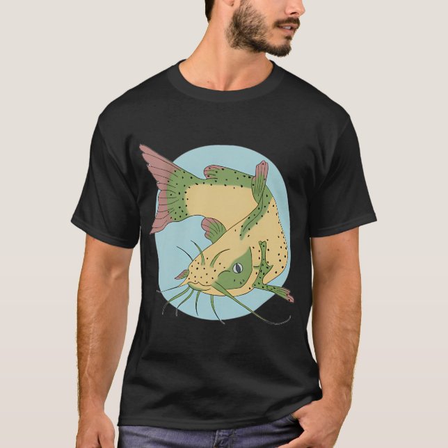 T-shirt poisson-chat à queue rouge (Devant)