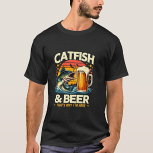 T-shirt Poisson-chat & Bière C'est Pourquoi Je Suis Ici Am