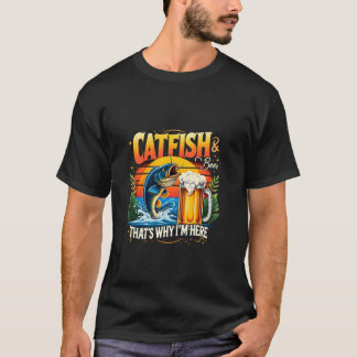 T-shirt Poisson-chat & Bière C'est Pourquoi Je Suis Ici Pê