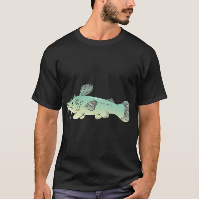 T-shirt poisson-chat chat et poisson (Devant)