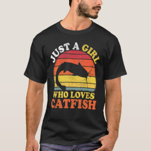 T-shirt Poisson-chat Poisson Vintage Juste Une Fille Qui A
