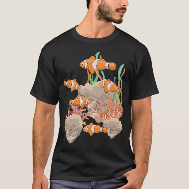 T-shirt Poisson Clown Dans L'Océan  (Devant)