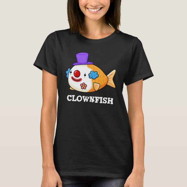 T-shirt Poisson clown Funky Animal Poisson Pun Dark BG (Devant)