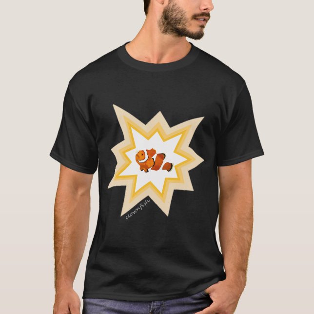 T-shirt Poisson clown peint à la main (Devant)