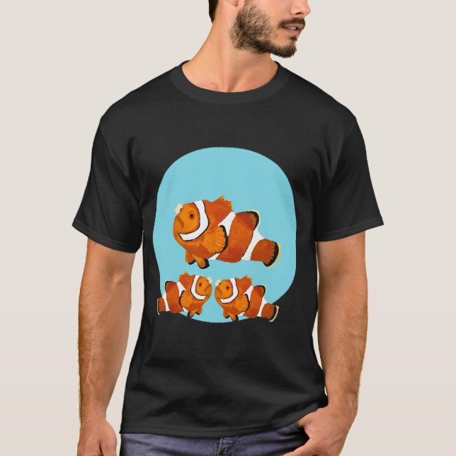 T-shirt Poisson clown peint à la main (Devant)