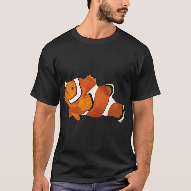 T-shirt Poisson clown peint à la main Poisson mignon (Devant)