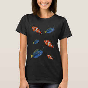 T-shirt Poisson clown & poisson tang bleu