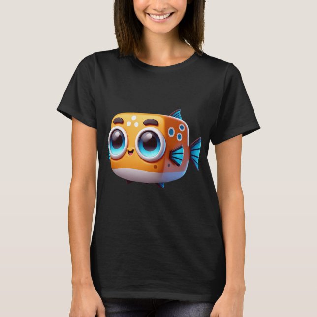 T-shirt Poisson-coffre adorable (Devant)