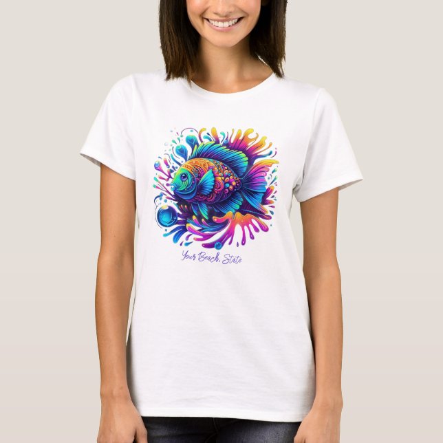 T-shirt Poisson coloré- (Devant)