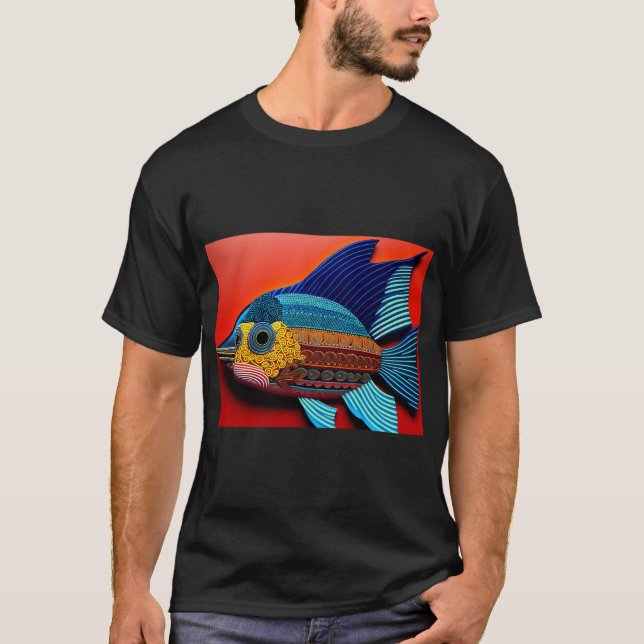 T-shirt Poisson coloré (Devant)