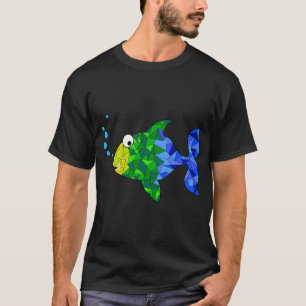 T-shirt Poisson coloré géométrique