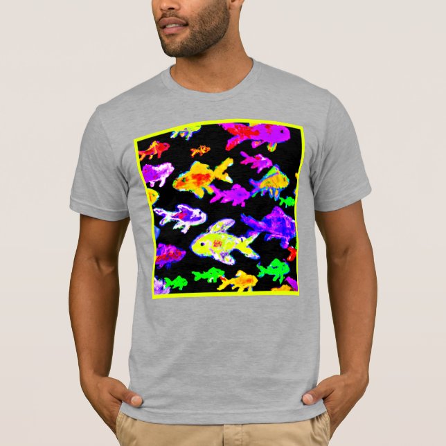 T-shirt Poisson coloré Motifs peinture art. Acheter mainte (Devant)