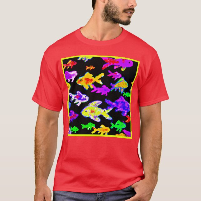 T-shirt Poisson coloré Motifs peinture art. Acheter mainte (Devant)