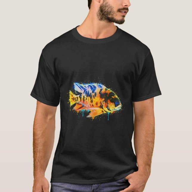T-shirt Poisson Coloré - Pinceau (Devant)