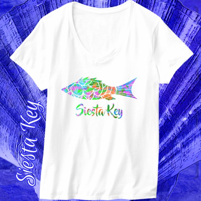 T-shirt Poisson coloré Siesta Key FL (Créateur téléchargé)