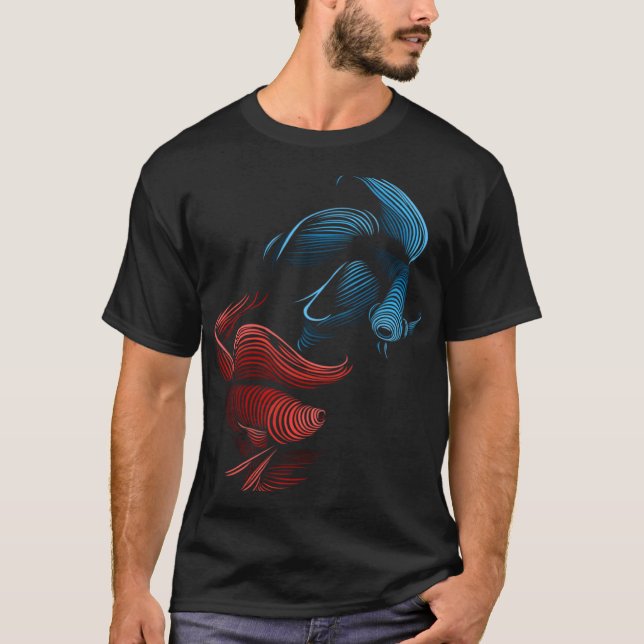 T-shirt Poisson combat tribal bêta (Devant)