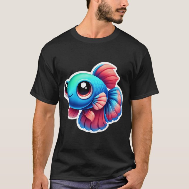 T-shirt Poisson combattant adorable (Devant)