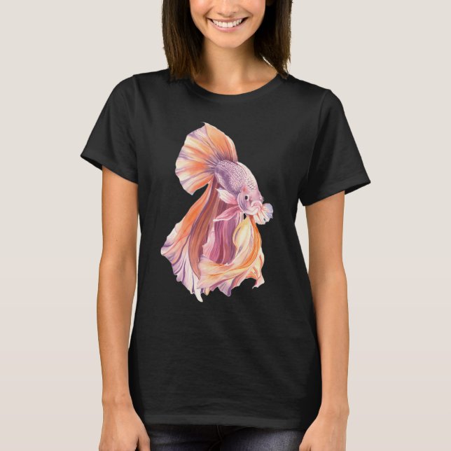 T-shirt Poisson combattant aquarelle (Devant)