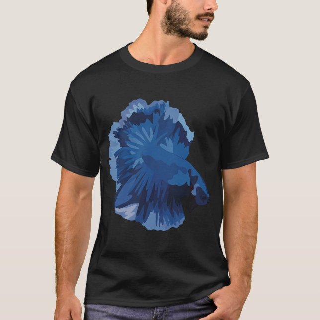 T-shirt Poisson combattant bleu - Art numérique (Devant)