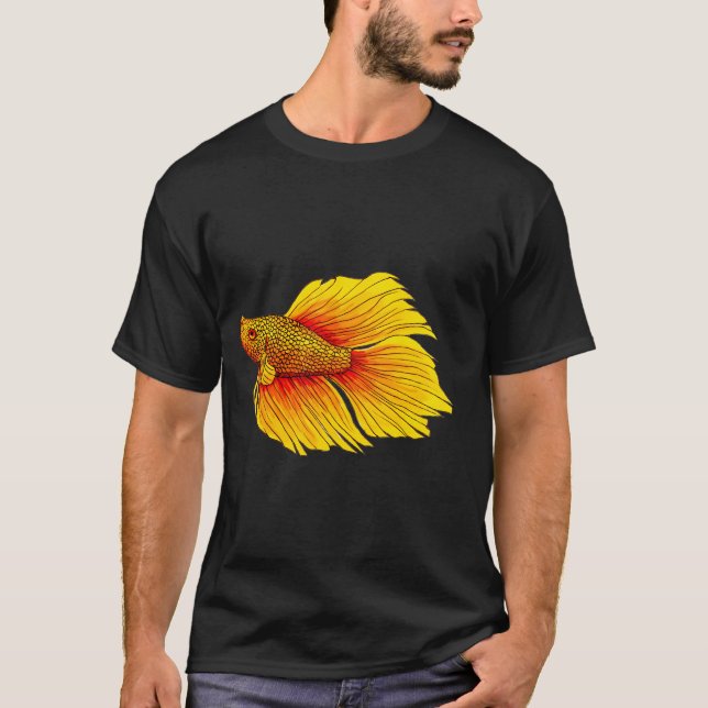 T-shirt Poisson combattant jaune (Devant)