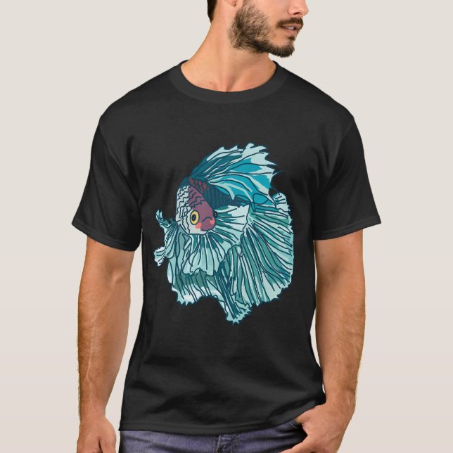 T-shirt poisson combattant kawaii (Devant)