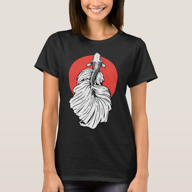 T-shirt Poisson combattant rétro vintage (Devant)