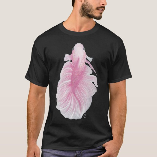 T-shirt Poisson combattant rose (Devant)