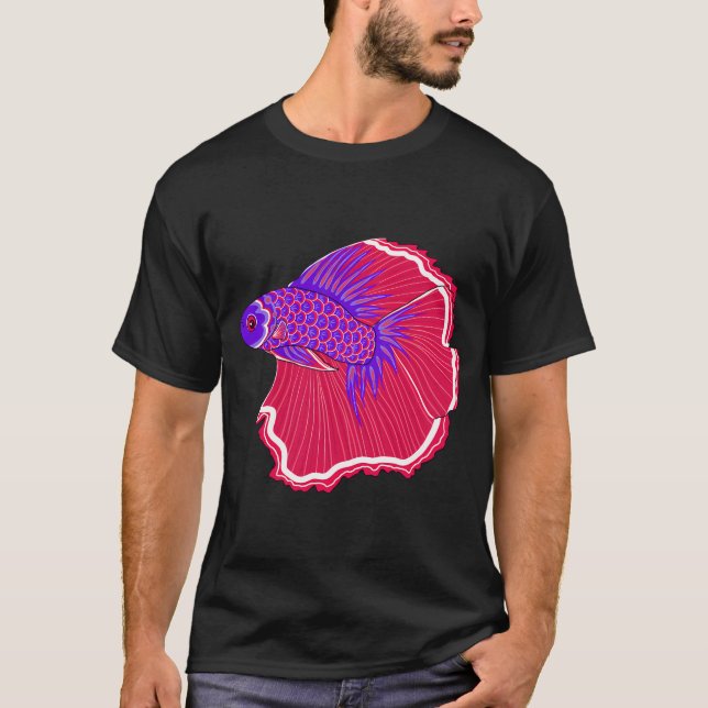 T-shirt Poisson combattant, style koinobori (Devant)