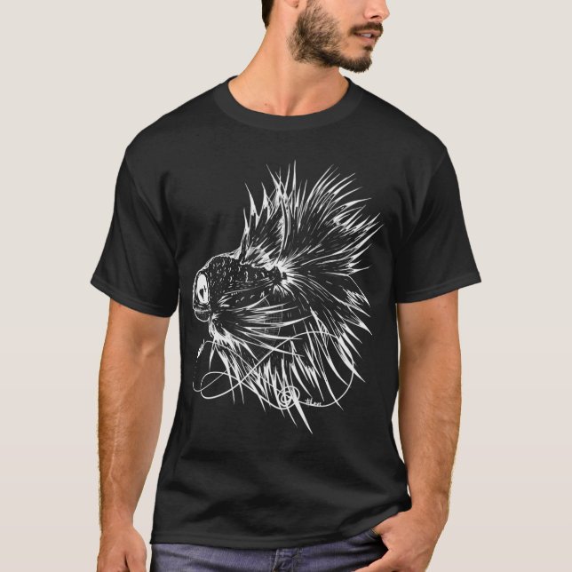 T-shirt Poisson combattant zombie (Devant)