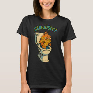 T-shirt Poisson contrarié émergeant des toilettes - Bande