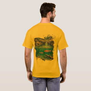 T-shirt Poisson dans un ruisseau forestier natur