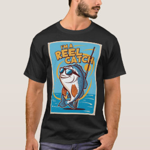 T-shirt Poisson de dessin animé drôle avec lunettes de sol